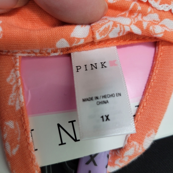 NWT Vintage Pink Kmart Robe/Chemis Set Orange Floral Size 1XL Cotton Poly Blend - Picture 7 of 10